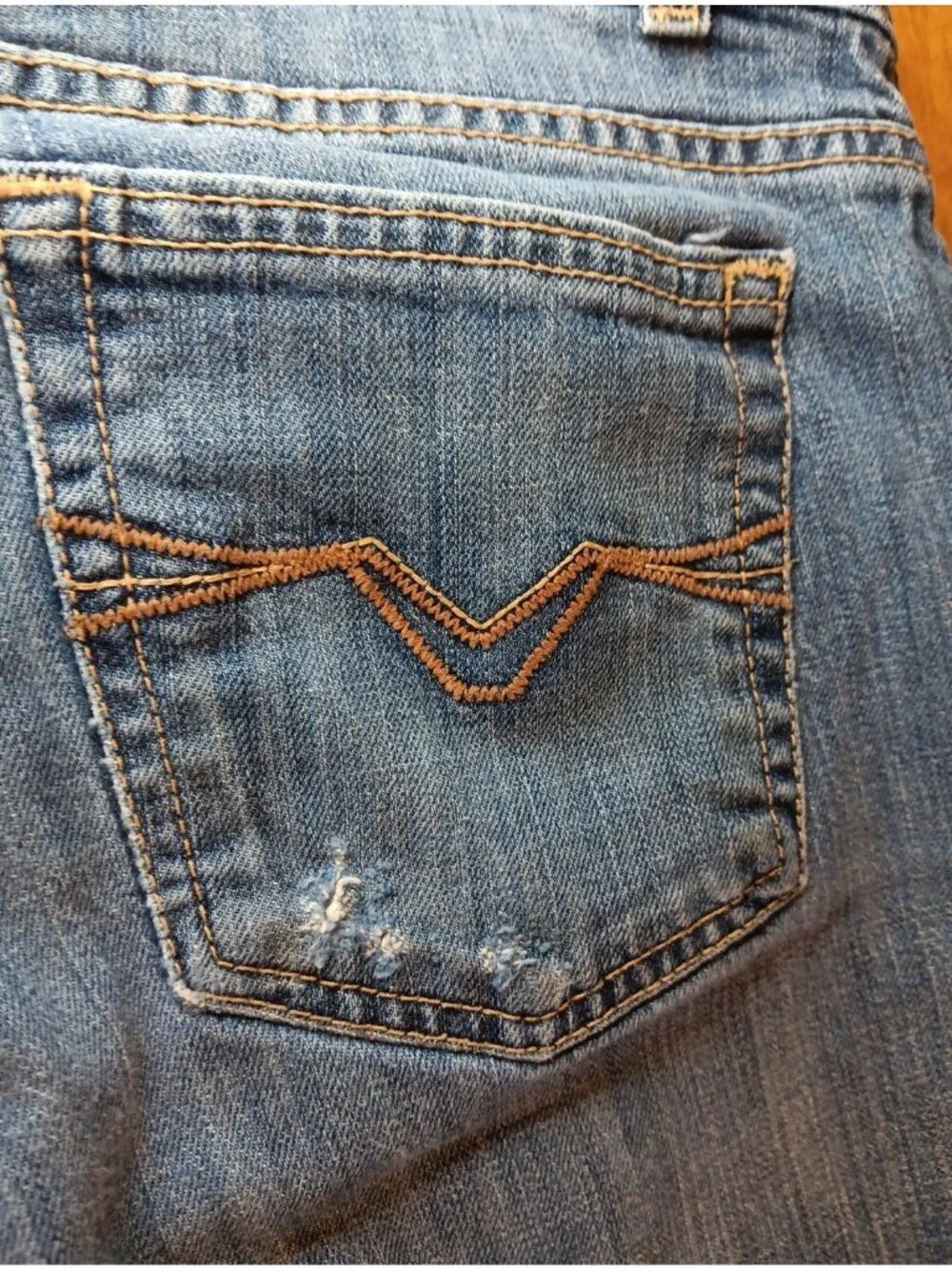 Harley Davidson Jeans Women 8 Regular Bootcut Embroidered Pocket Distressed Read - Picture 3 of 12